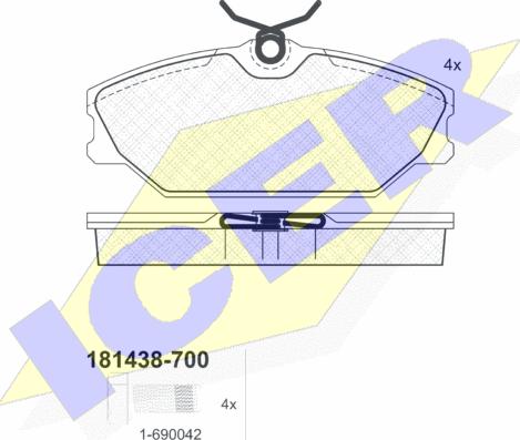 Icer 181438-700 - Гальмівні колодки, дискові гальма avtolavka.club