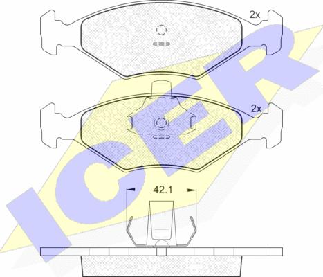 Icer 181596 - Гальмівні колодки, дискові гальма avtolavka.club