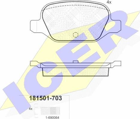 Icer 181501-703 - Гальмівні колодки, дискові гальма avtolavka.club