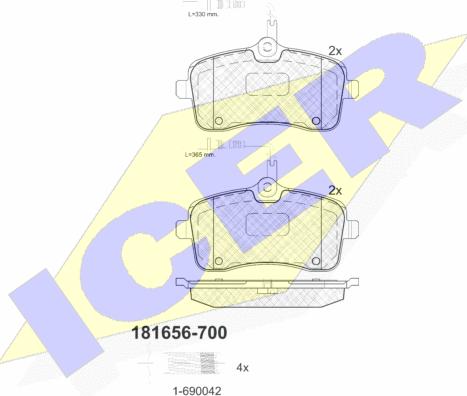 Icer 181656-700 - Гальмівні колодки, дискові гальма avtolavka.club