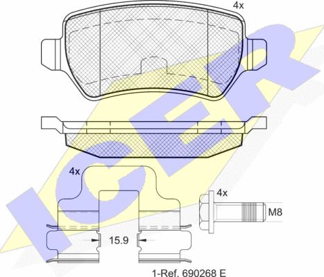 Icer 181622-204 - Гальмівні колодки, дискові гальма avtolavka.club