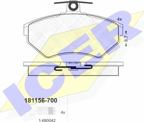 Icer 181156-700 - Гальмівні колодки, дискові гальма avtolavka.club