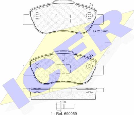 Icer 181843-203 - Гальмівні колодки, дискові гальма avtolavka.club