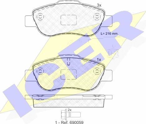 Icer 181843 - Гальмівні колодки, дискові гальма avtolavka.club