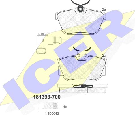 Icer 181393-700 - Гальмівні колодки, дискові гальма avtolavka.club