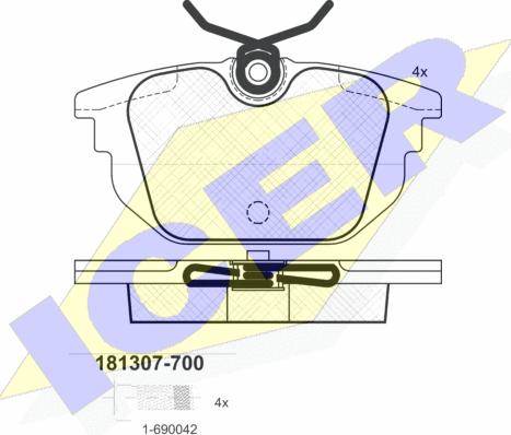 Icer 181307-700 - Гальмівні колодки, дискові гальма avtolavka.club