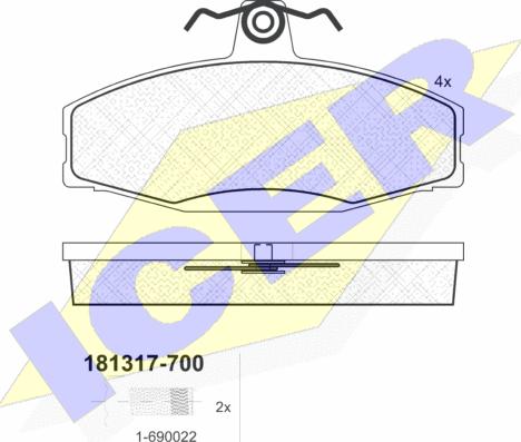 Icer 181317-700 - Гальмівні колодки, дискові гальма avtolavka.club