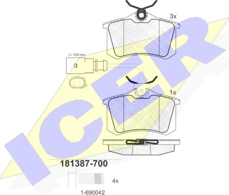 Icer 181387-700 - Гальмівні колодки, дискові гальма avtolavka.club