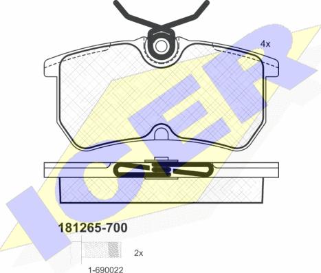 Icer 181265-700 - Гальмівні колодки, дискові гальма avtolavka.club