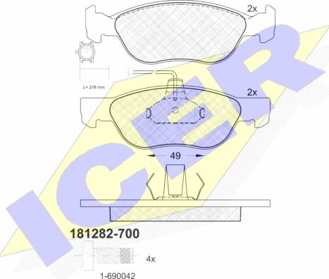 Icer 181282-700 - Гальмівні колодки, дискові гальма avtolavka.club