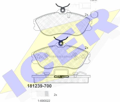 Icer 181239-700 - Гальмівні колодки, дискові гальма avtolavka.club