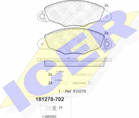 Icer 181278-702 - Гальмівні колодки, дискові гальма avtolavka.club