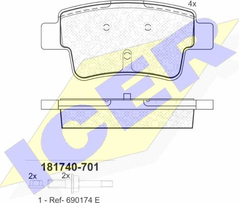 Icer 181740-701 - Гальмівні колодки, дискові гальма avtolavka.club