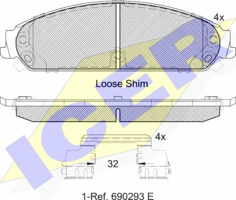 Icer 182068 - Гальмівні колодки, дискові гальма avtolavka.club