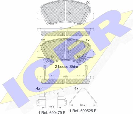 Icer 182035-233 - Гальмівні колодки, дискові гальма avtolavka.club