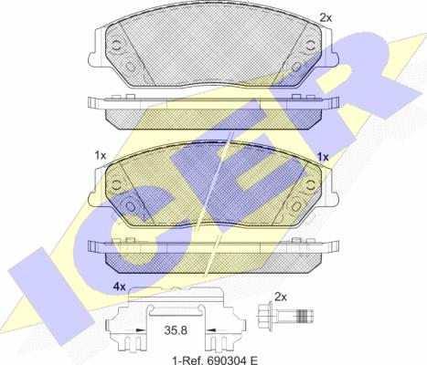 Icer 182077 - Гальмівні колодки, дискові гальма avtolavka.club