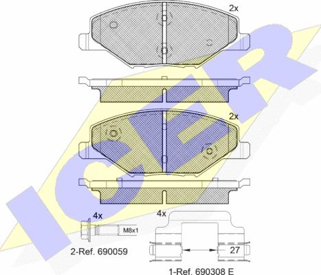 Icer 1821.10* - Гальмівні колодки, дискові гальма avtolavka.club