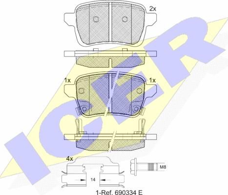 Icer 182170-208 - Гальмівні колодки, дискові гальма avtolavka.club