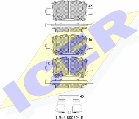 Icer 182257 - Гальмівні колодки, дискові гальма avtolavka.club