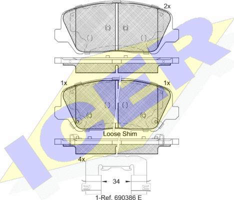 Icer 182239 - Гальмівні колодки, дискові гальма avtolavka.club