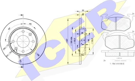 Icer 30633-4689 - Комплект гальм, дисковий гальмівний механізм avtolavka.club