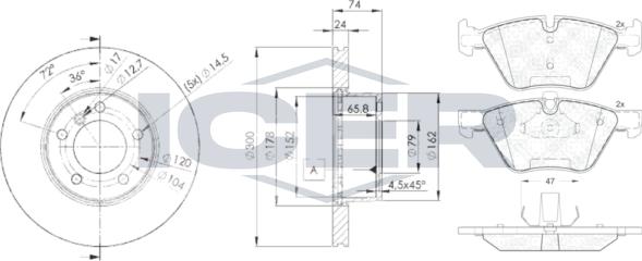 Icer 31683-3405 - Комплект гальм, дисковий гальмівний механізм avtolavka.club