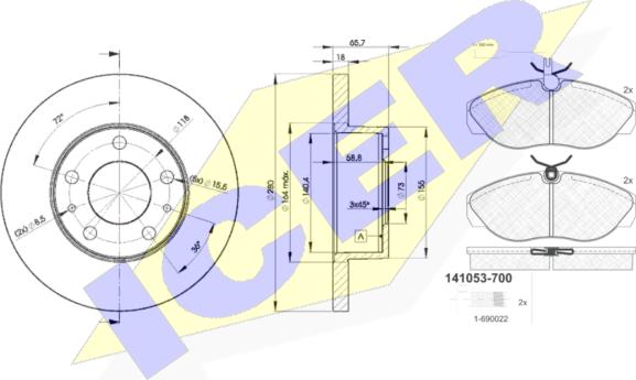 Icer 31053-4680 - Комплект гальм, дисковий гальмівний механізм avtolavka.club