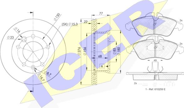 Icer 31104-0181 - Комплект гальм, дисковий гальмівний механізм avtolavka.club