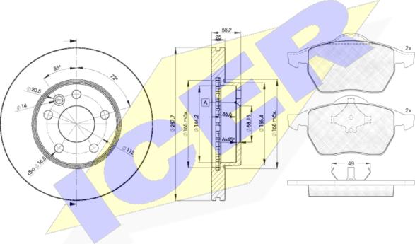 Icer 31139-1093 - Комплект гальм, дисковий гальмівний механізм avtolavka.club