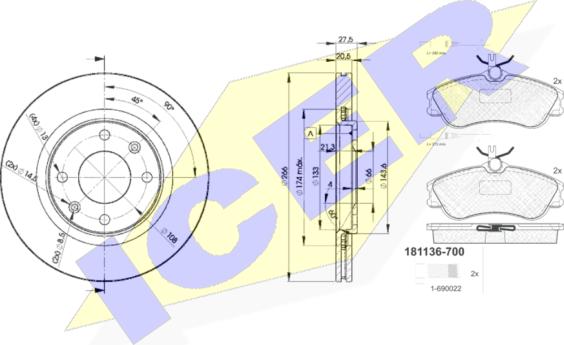 Icer 31136-4697 - Комплект гальм, дисковий гальмівний механізм avtolavka.club