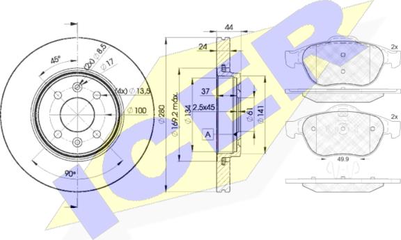 Icer 31861-7829 - Комплект гальм, дисковий гальмівний механізм avtolavka.club