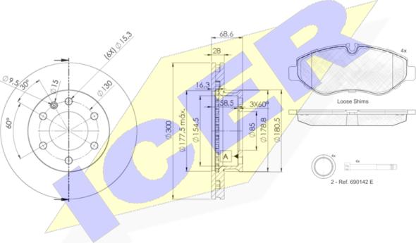 Icer 31786-0190 - Комплект гальм, дисковий гальмівний механізм avtolavka.club