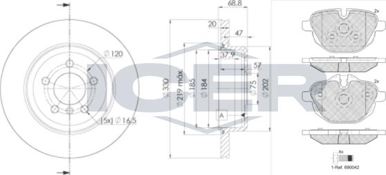 Icer 32004-3558 - Комплект гальм, дисковий гальмівний механізм avtolavka.club