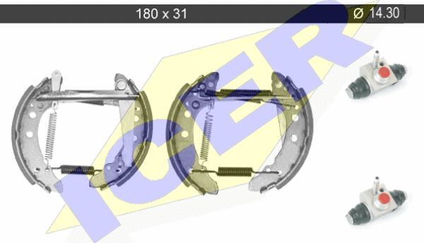 Icer 79KT0001 C - Комплект гальм, барабанний механізм avtolavka.club