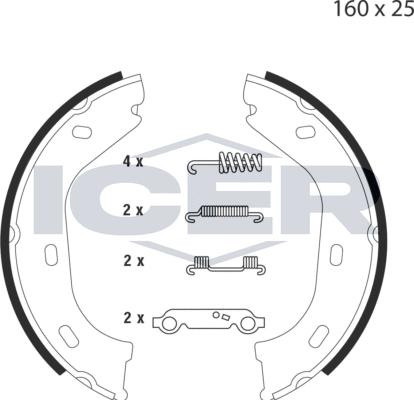 Icer 79PB4005 C - Комплект гальм, ручник, парковка avtolavka.club