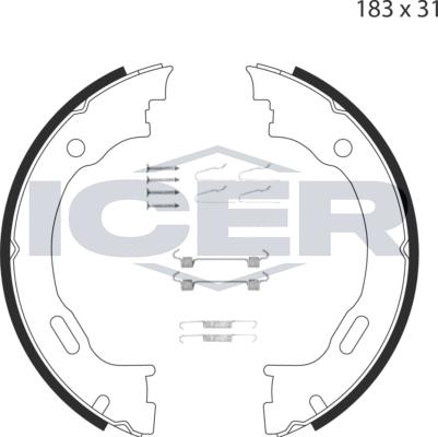 Icer 79PB4006 C - Комплект гальм, ручник, парковка avtolavka.club