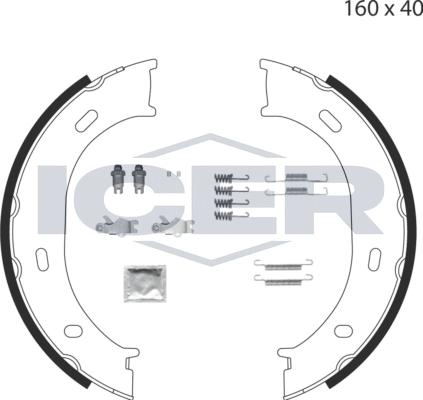 Icer 79PB4007 C - Комплект гальм, ручник, парковка avtolavka.club