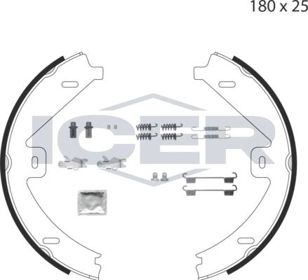 Icer 79PB4016 C - Комплект гальм, ручник, парковка avtolavka.club