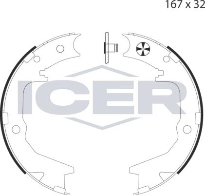 Icer 79PB4034 C - Комплект гальм, ручник, парковка avtolavka.club