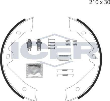 Icer 79PB4029 C - Комплект гальм, ручник, парковка avtolavka.club