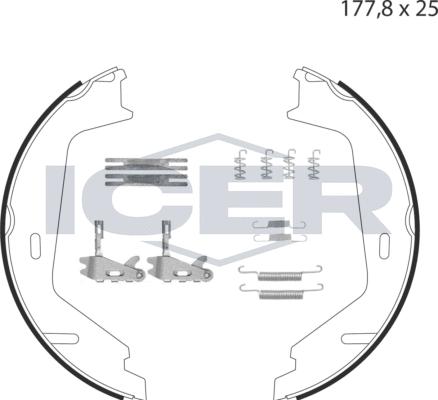 Icer 79PB4024 C - Комплект гальм, ручник, парковка avtolavka.club