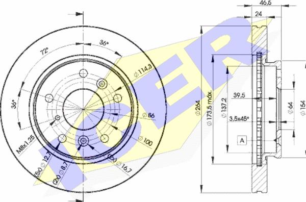 Brembo 1262524 - Гальмівний диск avtolavka.club