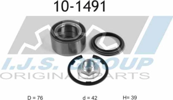 IJS GROUP 10-1491 - Комплект підшипника маточини колеса avtolavka.club