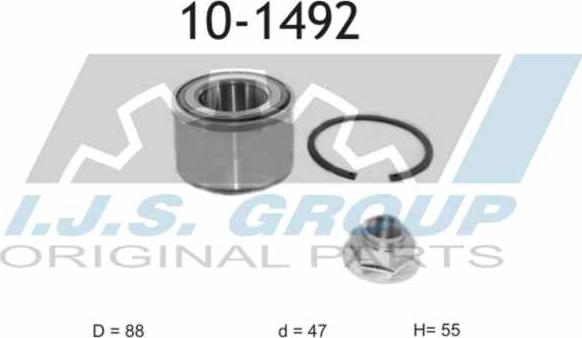 IJS GROUP 10-1492 - Комплект підшипника маточини колеса avtolavka.club