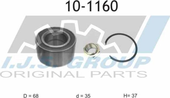 IJS GROUP 10-1160 - Комплект підшипника маточини колеса avtolavka.club