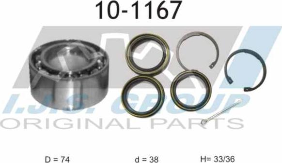 IJS GROUP 10-1167 - Комплект підшипника маточини колеса avtolavka.club