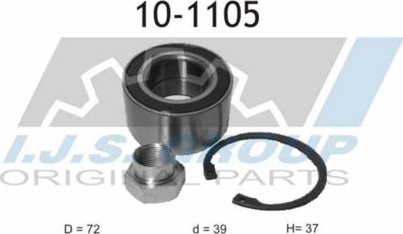 IJS GROUP 10-1105 - Комплект підшипника маточини колеса avtolavka.club