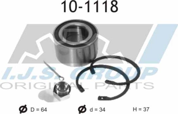 IJS GROUP 10-1118 - Комплект підшипника маточини колеса avtolavka.club