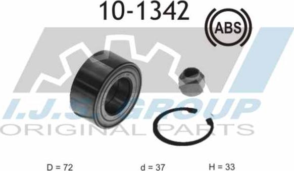 IJS GROUP 10-1342 - Комплект підшипника маточини колеса avtolavka.club