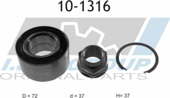 IJS GROUP 10-1316 - Комплект підшипника маточини колеса avtolavka.club